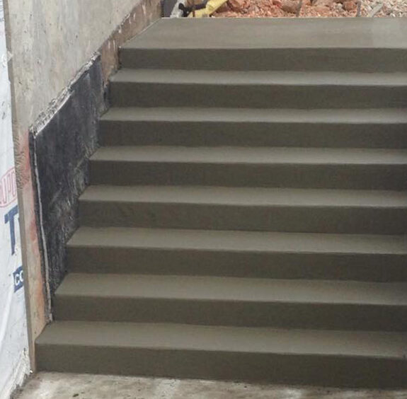 Custom poured concrete staircase